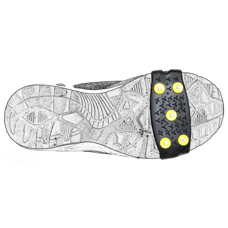 1 pair 5-Stud Snow Ice claw Climbing Anti Slip Spikes Grips Crampon Cleats Shoes Cover for women men