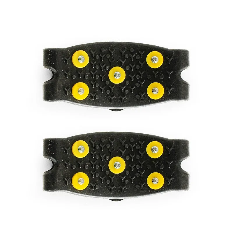 1 pair 5-Stud Snow Ice claw Climbing Anti Slip Spikes Grips Crampon Cleats Shoes Cover for women men