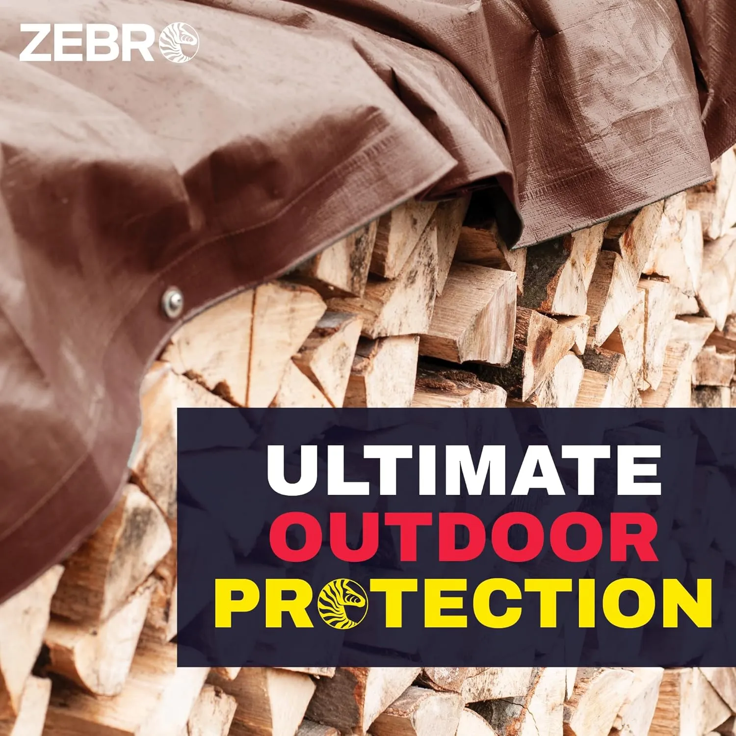 10' x 20' Brown Heavy Duty Tarp with Grommets Reinforced - 16 Mil Thick - Double Sided Plastic Tarps Waterproof - Large Tarpaulin Cover for Outdoor Camping Over/Under Tent Tarp RV Roof Rain - Zebro