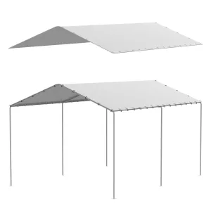 10 x 20 ft Canopy Replacement Cover for Carport, Heavy Duty Waterproof & UV Protected Garage Top Tent Shelter Tarp, Tear-Resistant Car Shed Tarpaulin Cover with 48 Ball Bungees (Cover Only)