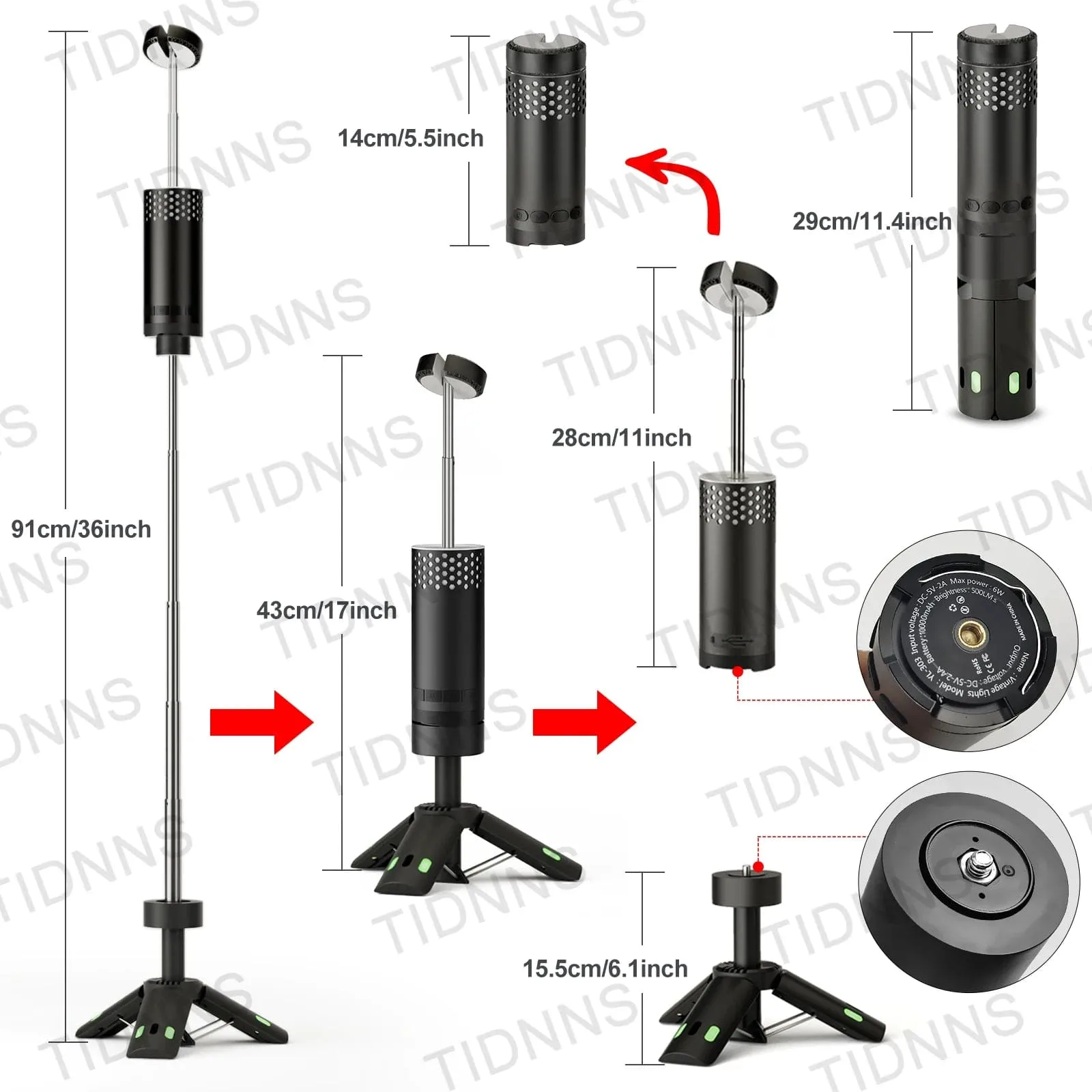 10000mAh Magnetic Camping Light - USB Rechargeable LED Emergency Lamp for Outdoor Use