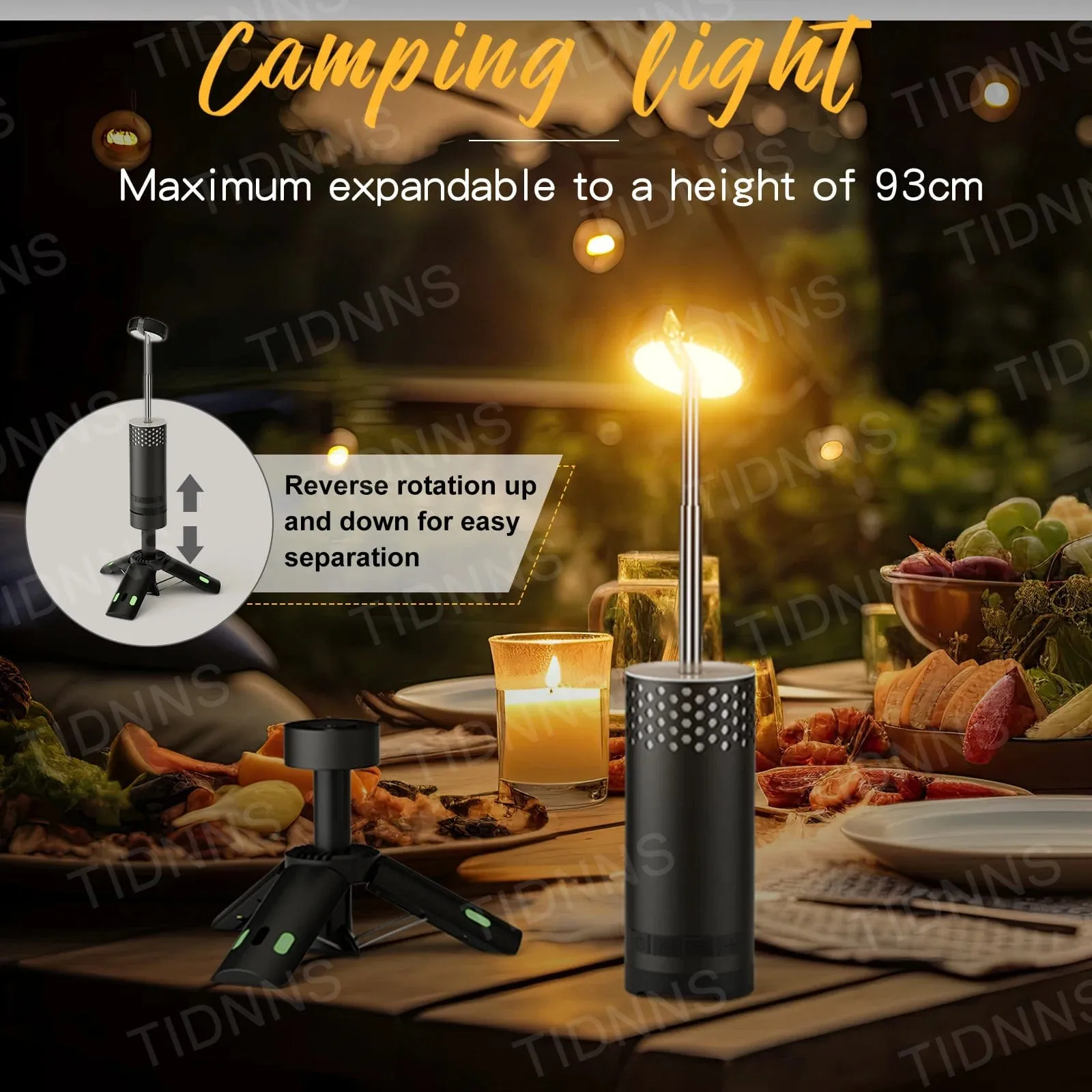 10000mAh Magnetic Camping Light - USB Rechargeable LED Emergency Lamp for Outdoor Use