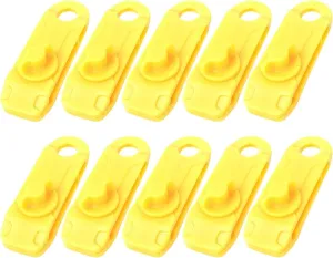 10pcs/Set Outdoor Camping Hiking Tent Awning Canopy Clamp Gripper Tarp Windproof Nylon Snap Clips Tighten Tools DaJiKan (Color : Yellow)