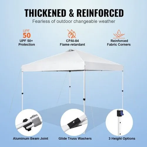 10x10FT 250D PU Silver Coated Tarp with Portable Roller Bag White