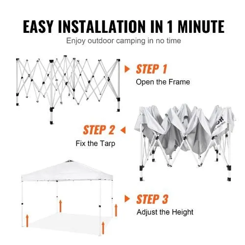10x10FT 250D PU Silver Coated Tarp with Portable Roller Bag White