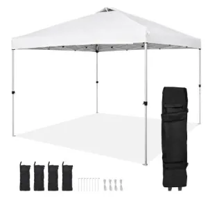 10x10FT 250D PU Silver Coated Tarp with Portable Roller Bag White
