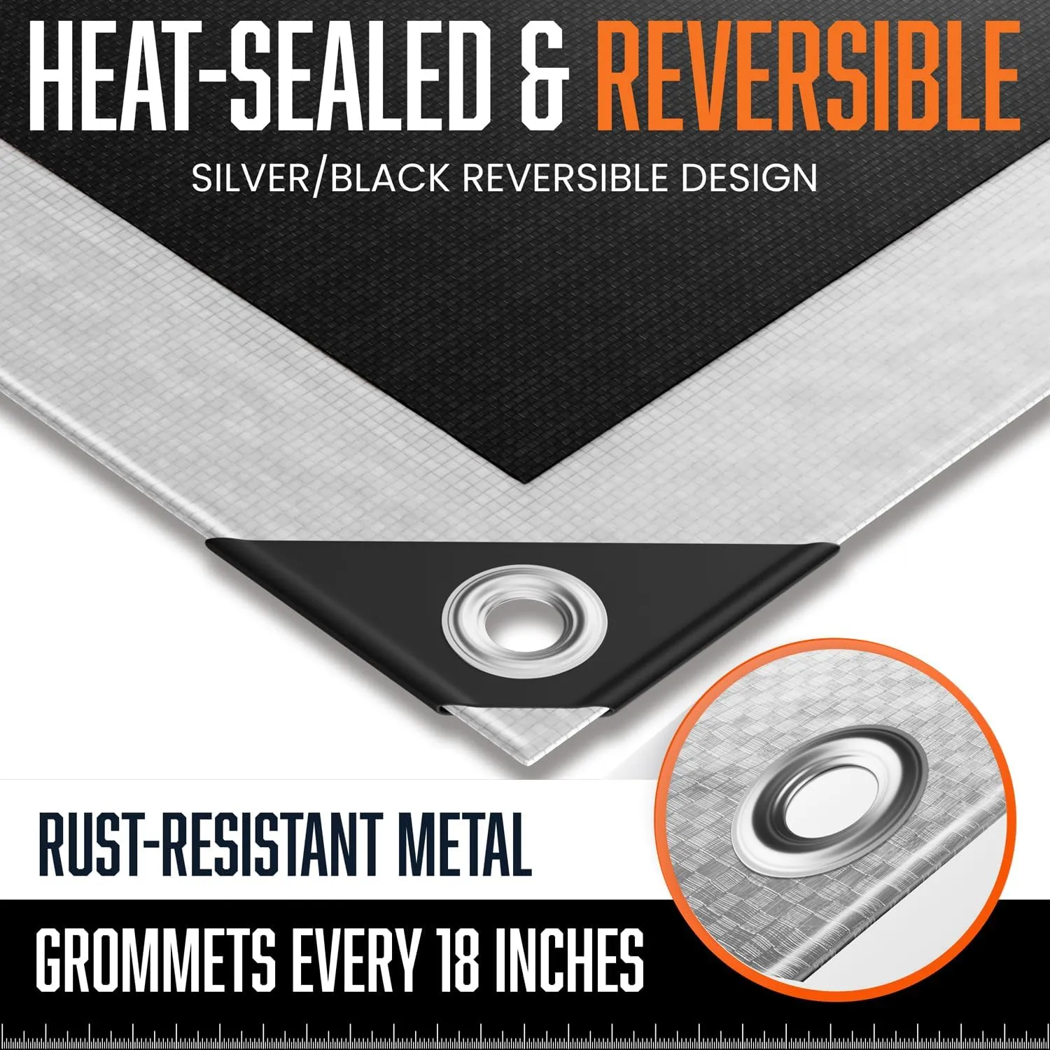 10x20 Ultra Heavy Duty Tarp, Extra Thick 16 Mil, Maximum Durability, Tear & Fade Resistant, UV Treated, Grommets Every 18 Inches - (Reversible, Silver and Black) (10' x 20 Feet')