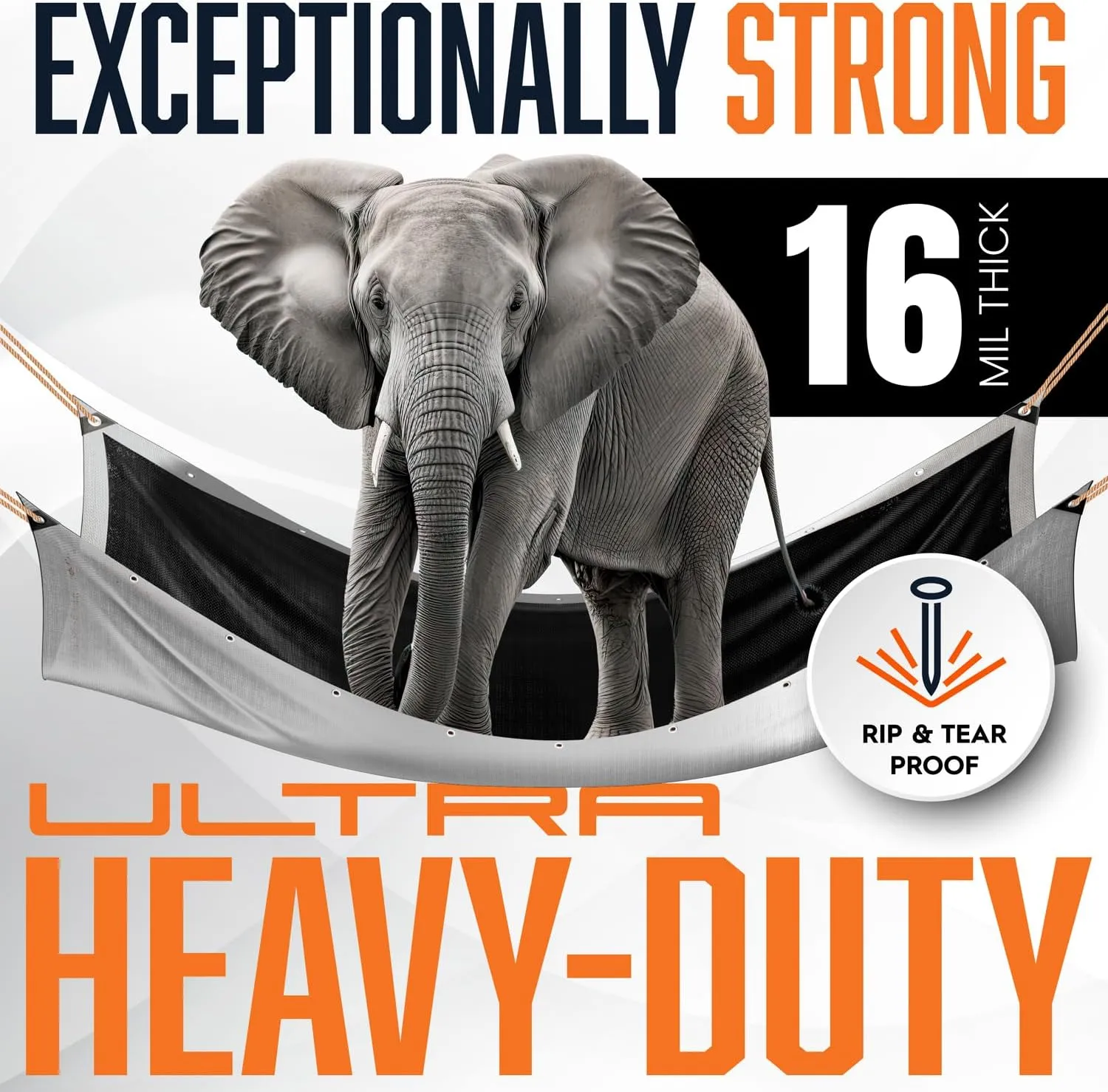 10x20 Ultra Heavy Duty Tarp, Extra Thick 16 Mil, Maximum Durability, Tear & Fade Resistant, UV Treated, Grommets Every 18 Inches - (Reversible, Silver and Black) (10' x 20 Feet')