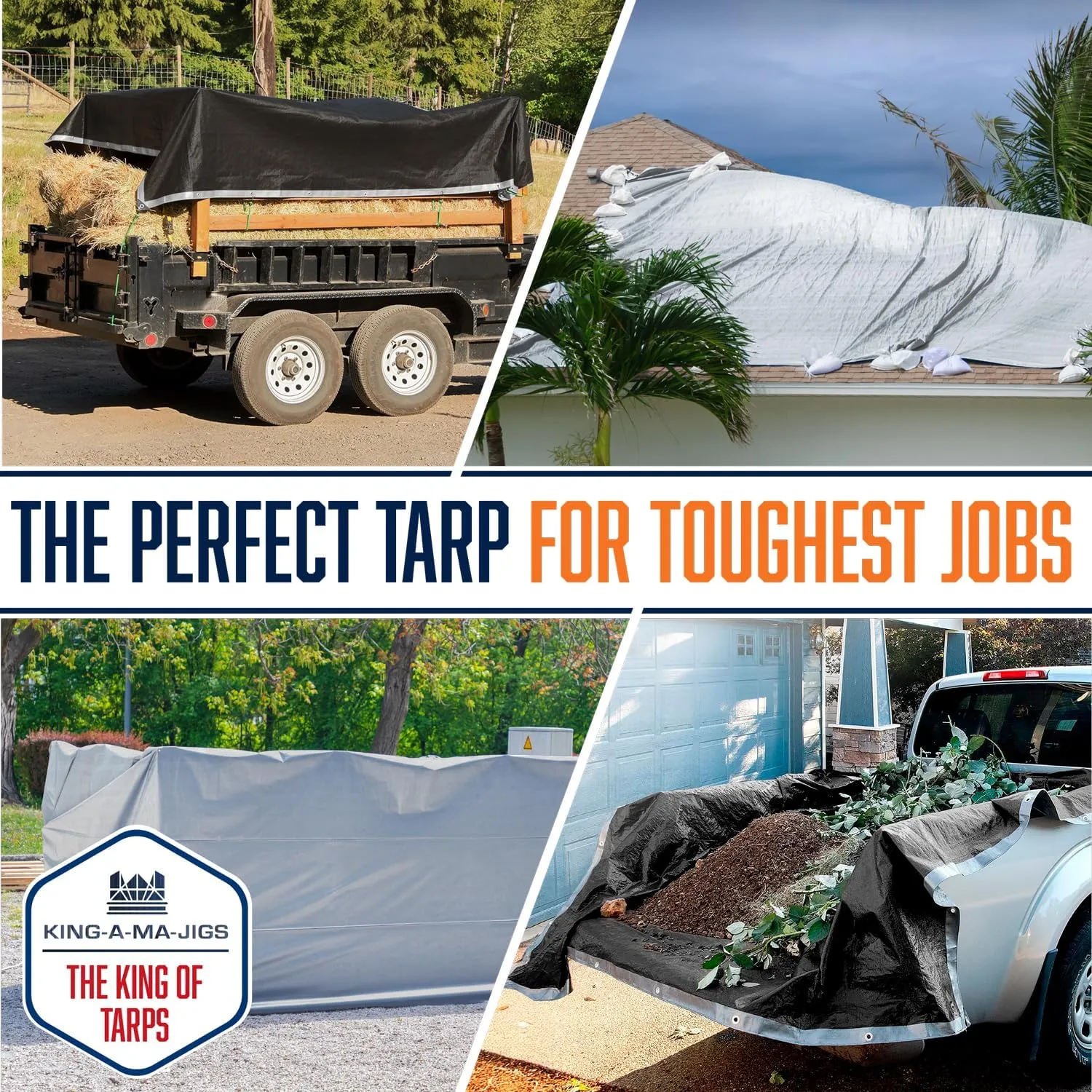 10x20 Ultra Heavy Duty Tarp, Extra Thick 16 Mil, Maximum Durability, Tear & Fade Resistant, UV Treated, Grommets Every 18 Inches - (Reversible, Silver and Black) (10' x 20 Feet')