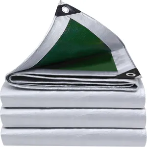 10x20FT Tarps Waterproof, 16 Mil Heavy Duty Tarp Large Tarp with Reinforced Edges&Brass Grommets, UV Blocking&Tear Resistant Poly Tarp for Outdoor Camping Car Boat Roof Pool Tent (Sliver)