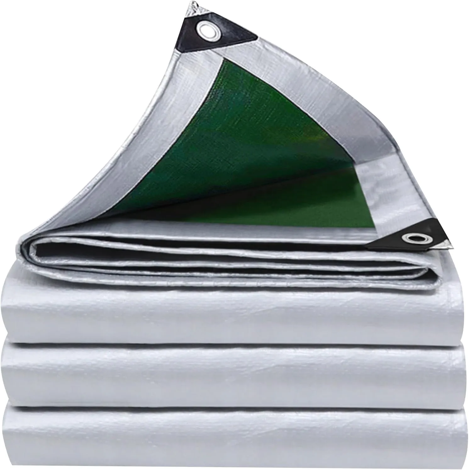 10x20FT Tarps Waterproof, 16 Mil Heavy Duty Tarp Large Tarp with Reinforced Edges&Brass Grommets, UV Blocking&Tear Resistant Poly Tarp for Outdoor Camping Car Boat Roof Pool Tent (Sliver)