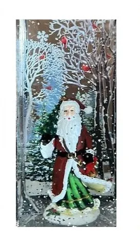 11" Battery-Operated Spinning Water Globe Lantern with Holiday Figurines