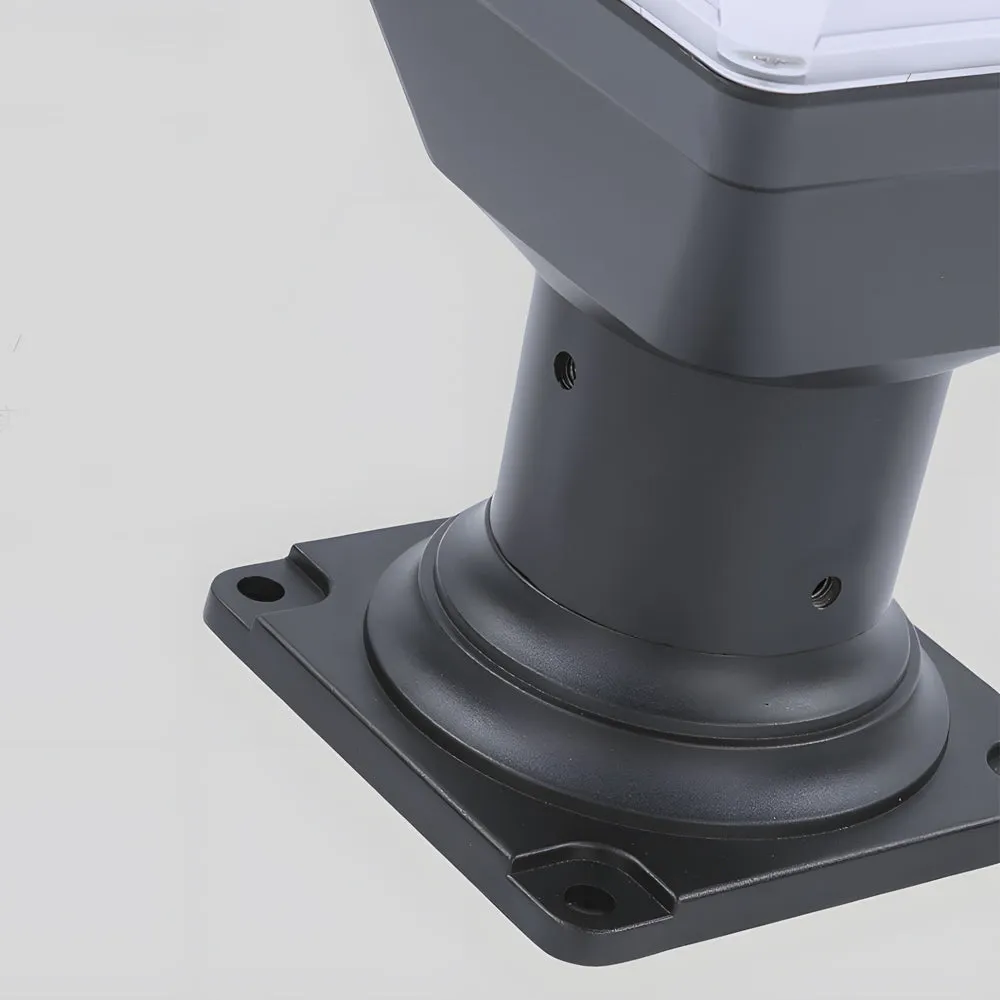 17.9-Inch Black Square Solar LED Outdoor Pier Mount Light by Taavita