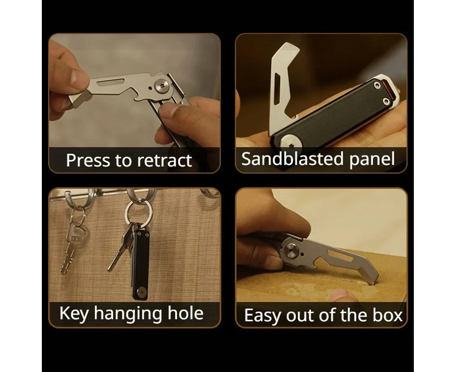 1pc Multifunctional Folding Knife Case Opener Portable Bottle Opener EDC - Red