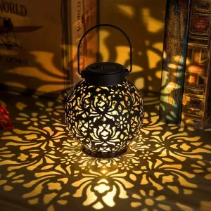 2 Pack Outdoor Solar Hanging Lantern Lights Decorative Christmas Light for Garden Patio Courtyard Lawn and Tabletop. Unique Gifts for Women Gardening.