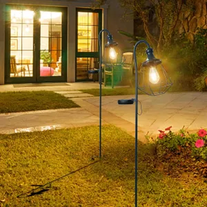 2 Pack Solar Pathway Lights Outdoor Waterproof Solar Powered Metal Path Lighting for Garden Backyard Landscape Lighting, Decor Lights Gift for Women, Blue