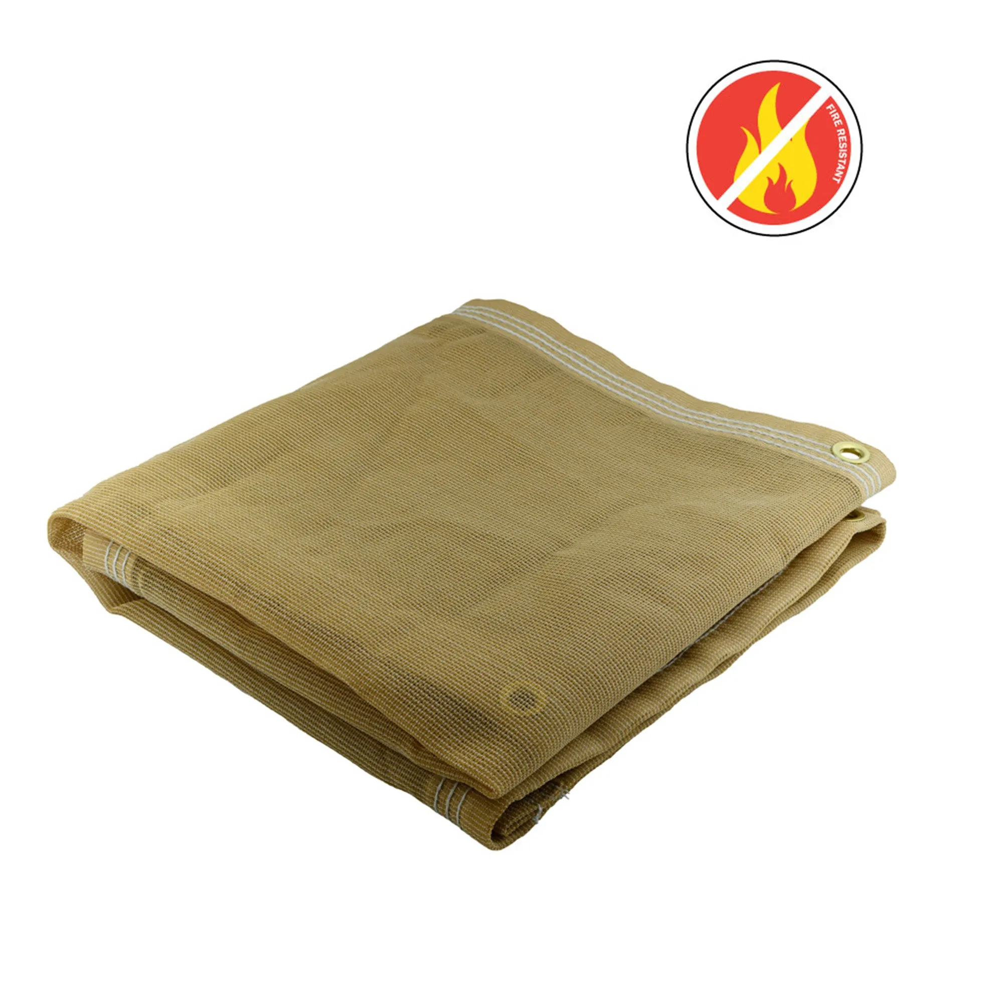 20′ x 50′ Tan Fire Retardant Mesh Tarp – 60% Shade