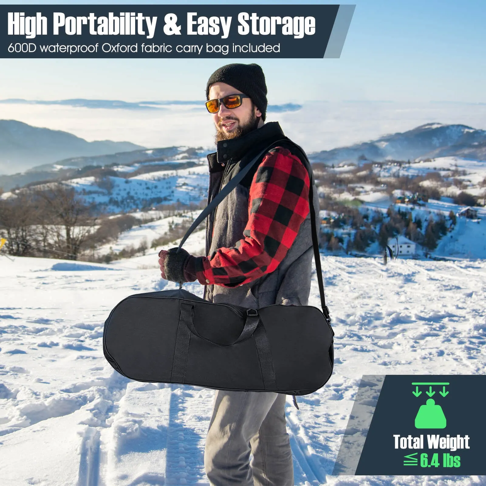 21/25/30 Inch Lightweight Terrain Snowshoes with Flexible Pivot System-30 inches