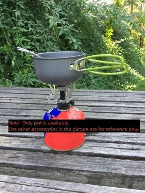 2pcs Outdoor Hiking Portable Camping Aluminum Pot Set