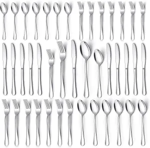 30 Piece Silverware Set for 6, Stainless Steel Flatware Utensils Set, Cutlery Set Knives Spoons and Forks Set, Mirror Polished, Dishwasher Safe