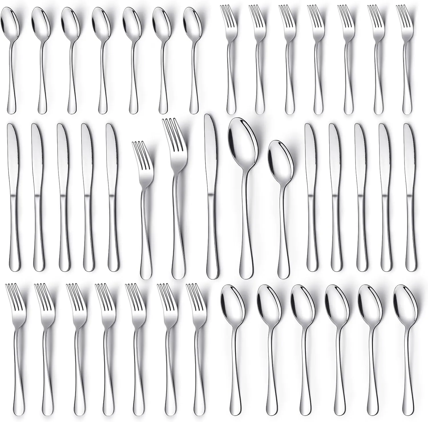 30 Piece Silverware Set for 6, Stainless Steel Flatware Utensils Set, Cutlery Set Knives Spoons and Forks Set, Mirror Polished, Dishwasher Safe