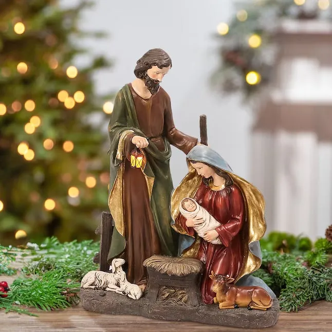 38.5" Battery-Operated Magnesium Nativity Figurine with Timer