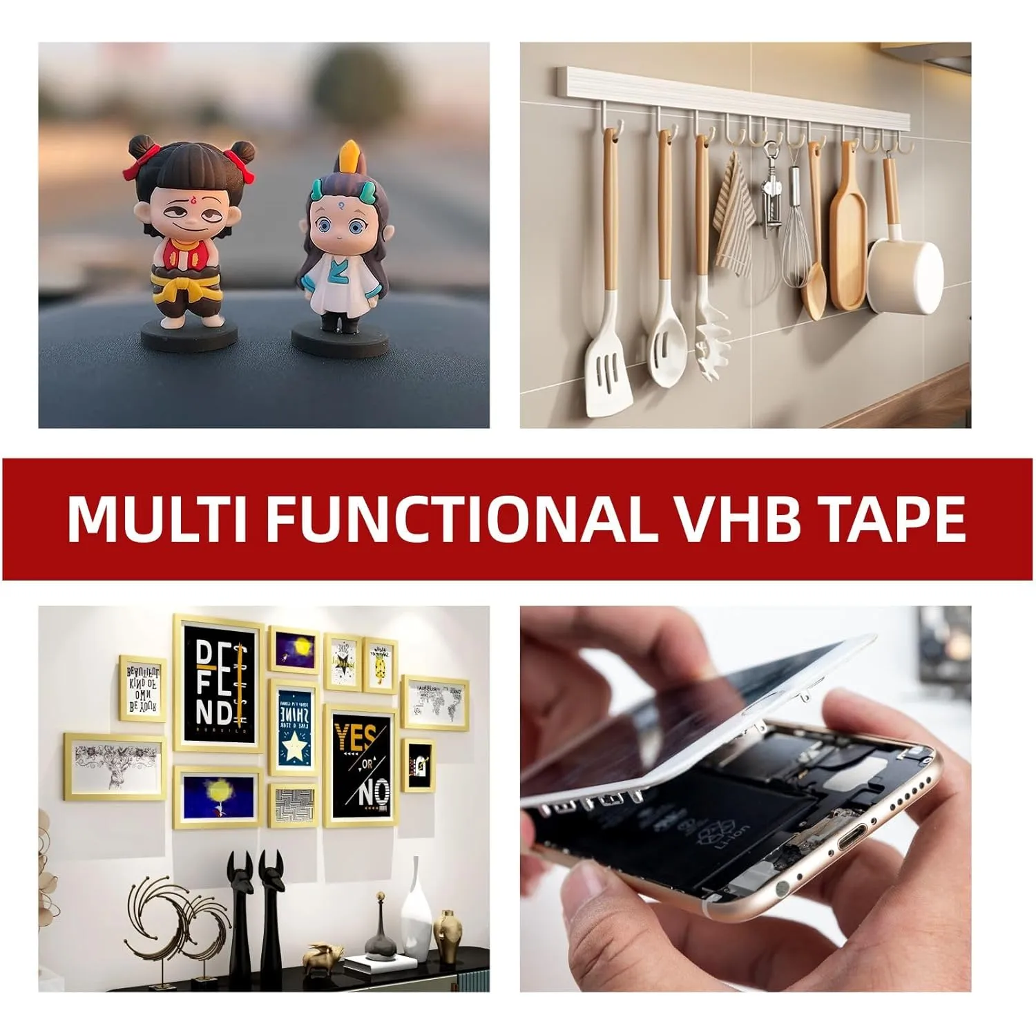 3M Double Sided Mounting Tape VHB 2" x 15.4 Ft 0.025in Thick Black 5925 Heavy Duty Foam Tape Strong Adhesive for Car Décor Home Office Logos