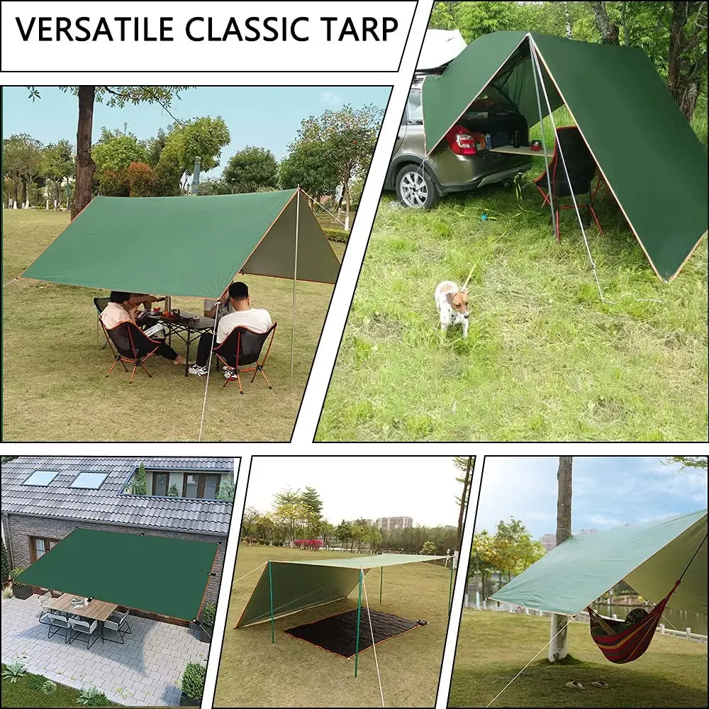 3x3m/4x3m Waterproof Tarp Tent Shade Ultralight Garden Canopy Sunshade Outdoor Camping Awning Tourist Beach Sun Shelter