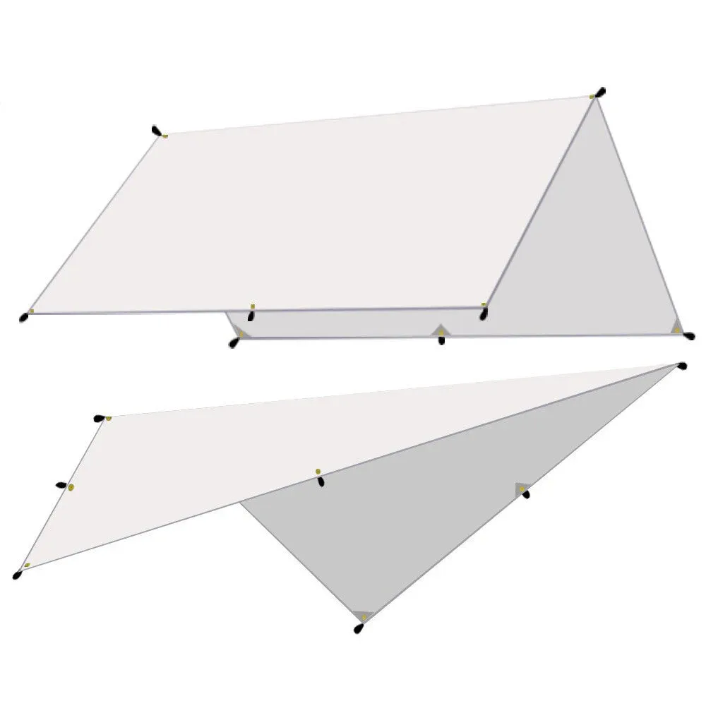 3x4m Car Side Awning: Waterproof Canopy Shade and Sun Shelter with Pole, Rope, Peg, and Suction Cup Anchor