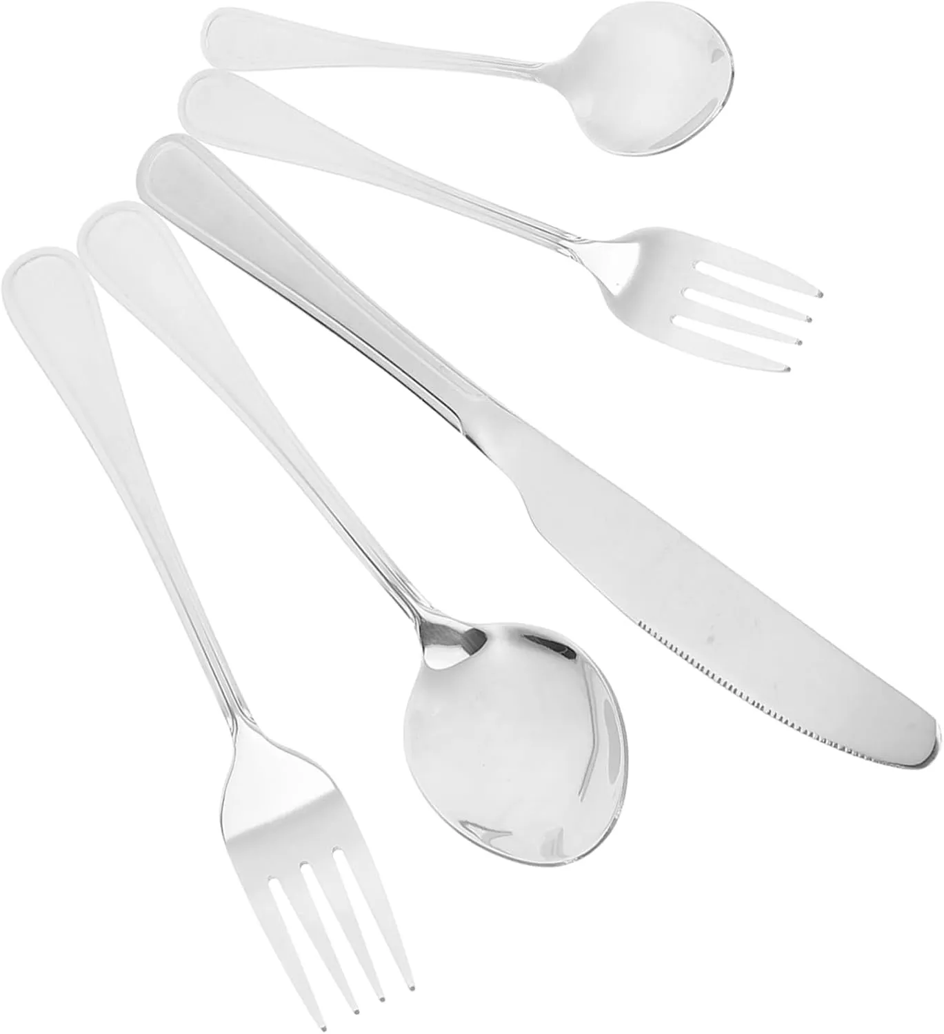4 Sets Stainless Steel Forks Spoons Set Kitchen Cutlery for Family Party Home