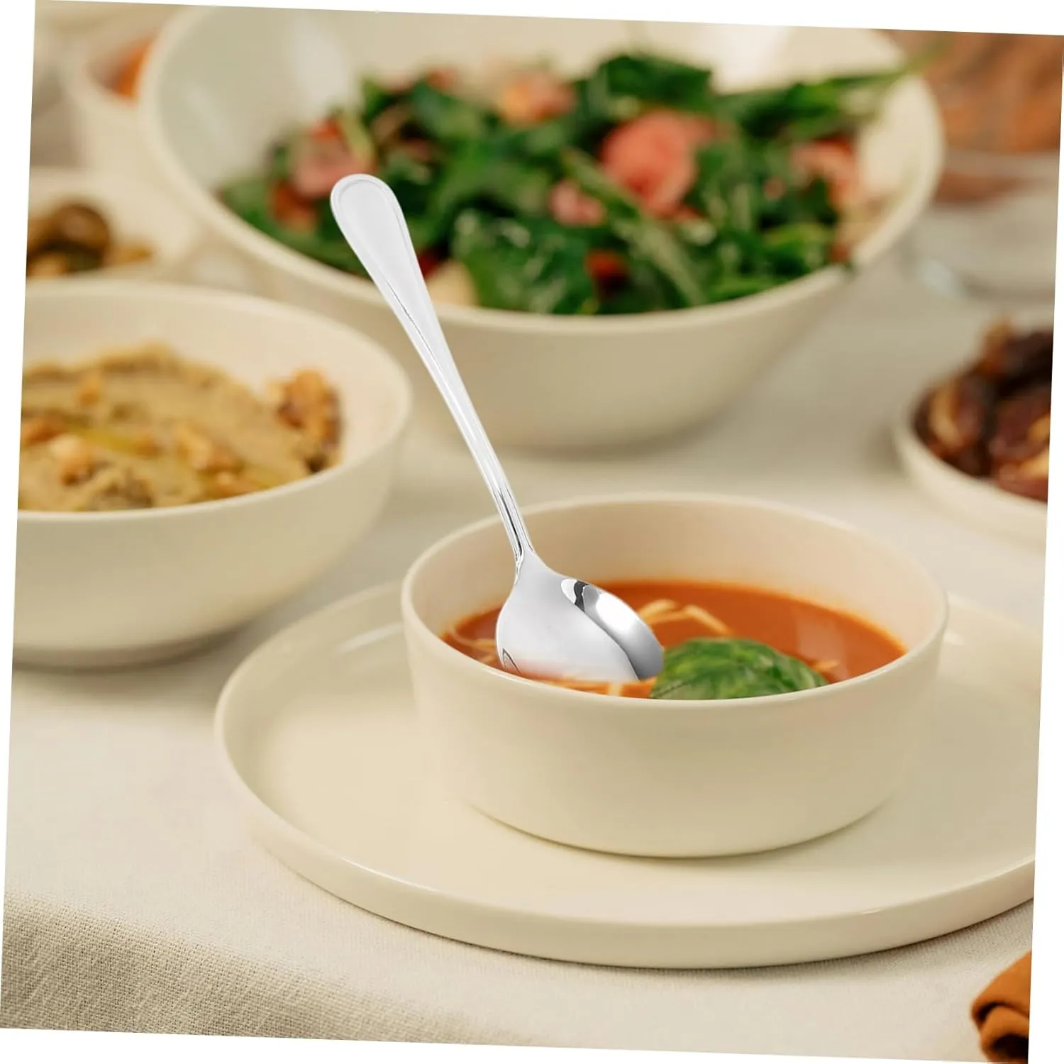 4 Sets Stainless Steel Forks Spoons Set Kitchen Cutlery for Family Party Home