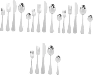 4 Sets Stainless Steel Forks Spoons Set Kitchen Cutlery for Family Party Home