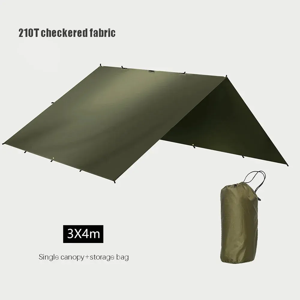 4x4m 4x3m 3x3m Tarp Tent - Waterproof Camping UV Protection Outdoor Hiking Backpacking Tent Tarp Sun Shelter