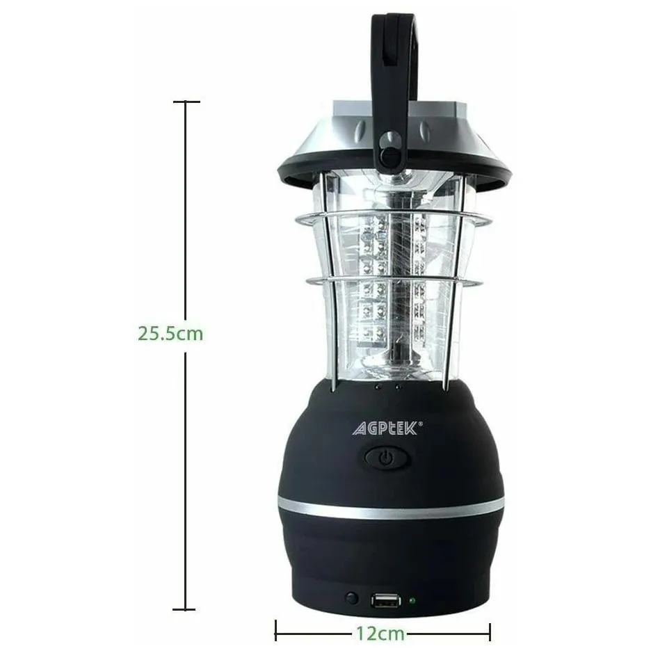 5 Way Charging 36 LED Solar Lantern Camping Light