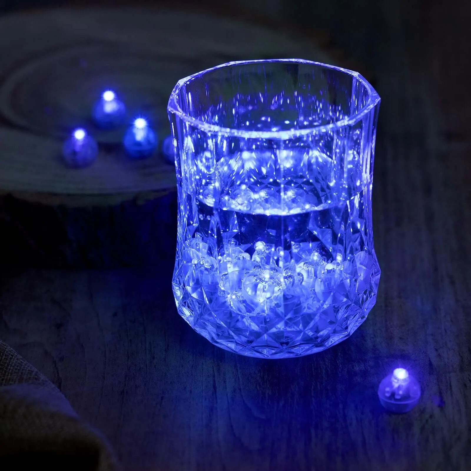 50-Pack LED Mini Balloon Lights Round Light Blue - Waterproof Battery Operated Balls 0.5"