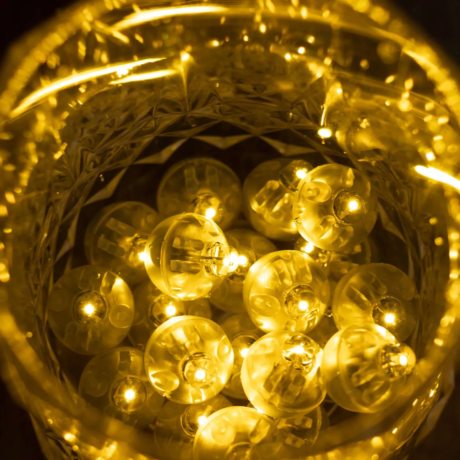 50-Pack LED Mini Balloon Lights Round Warm White - Waterproof Battery Operated Balls 0.5"