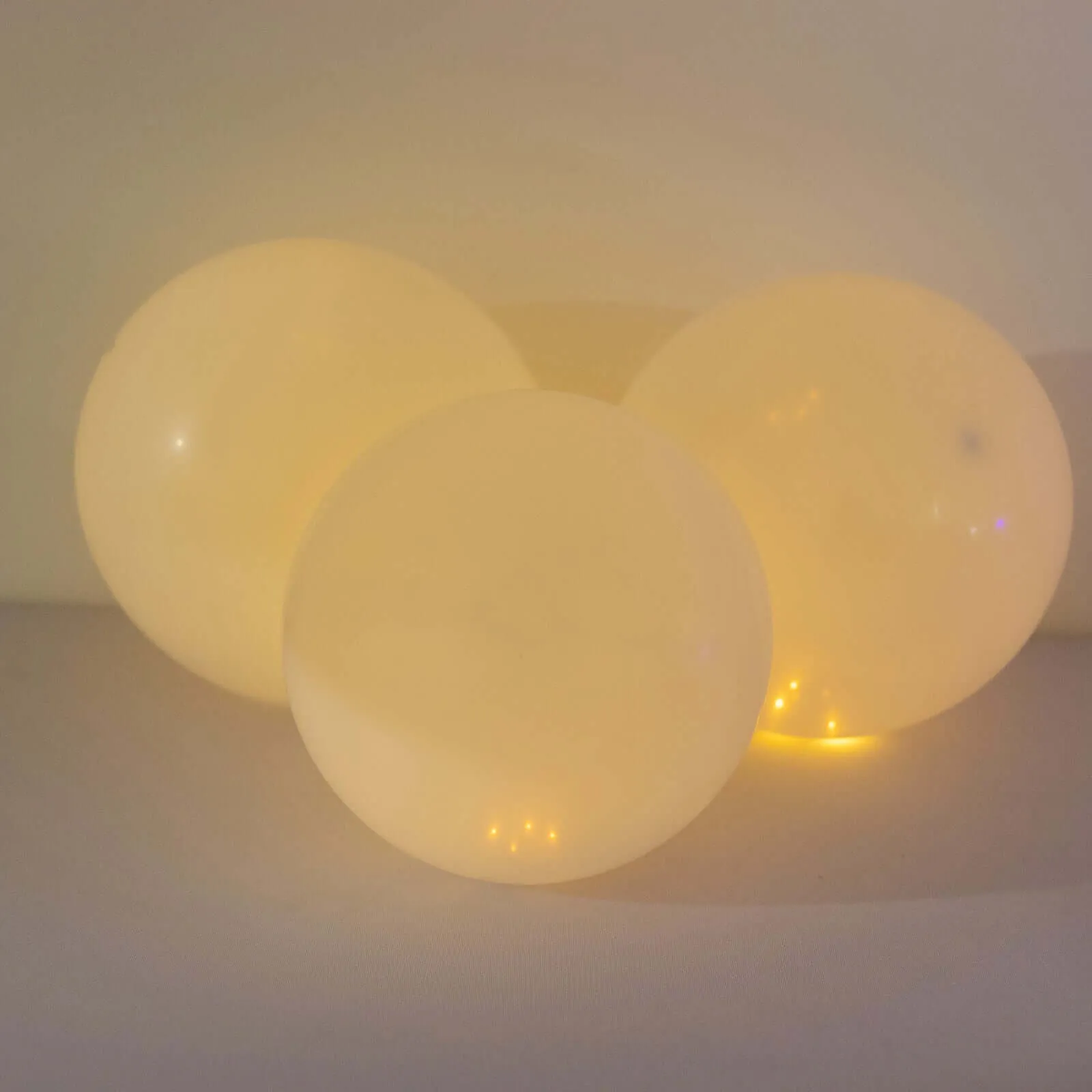 50-Pack LED Mini Balloon Lights Round Warm White - Waterproof Battery Operated Balls 0.5"