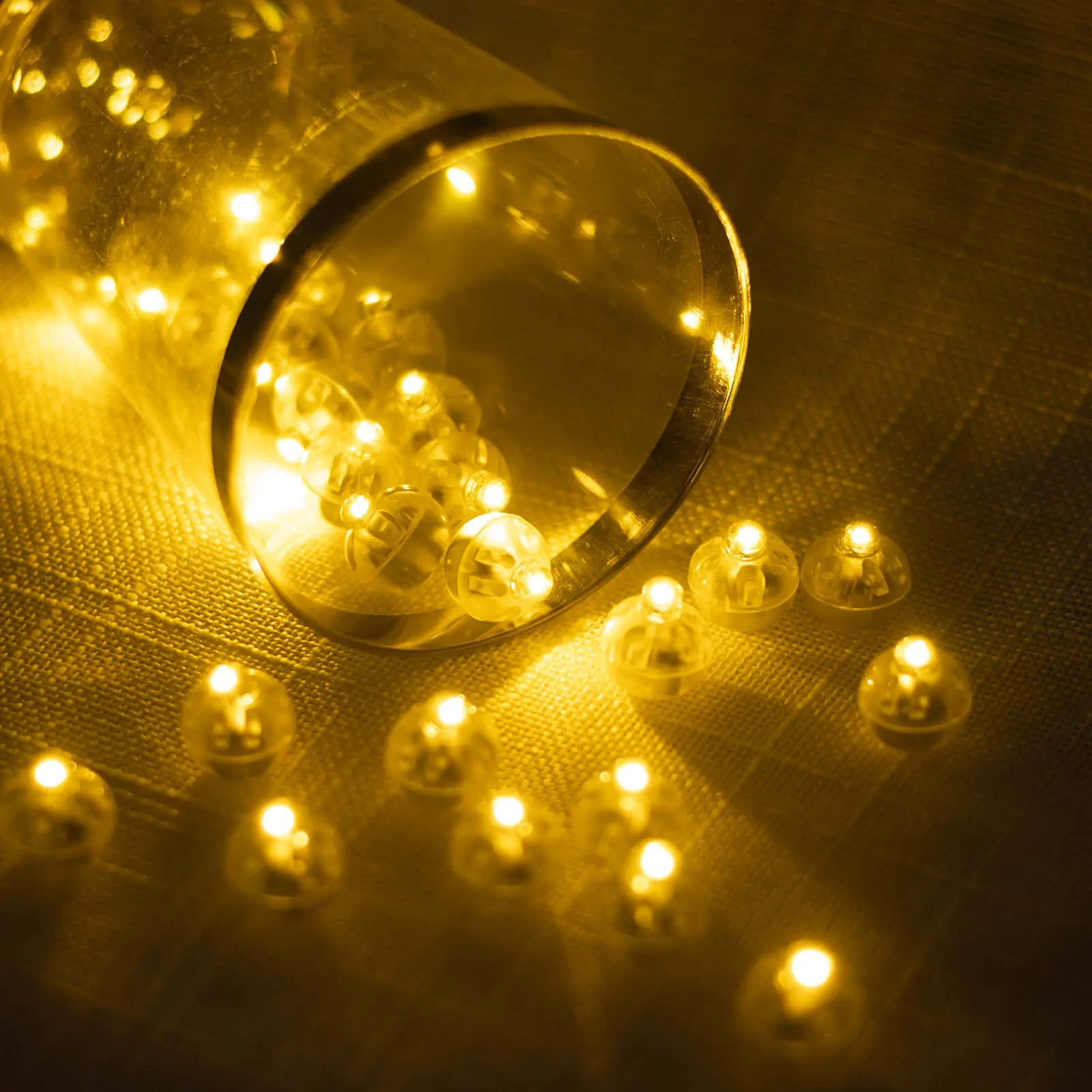 50-Pack LED Mini Balloon Lights Round Warm White - Waterproof Battery Operated Balls 0.5"