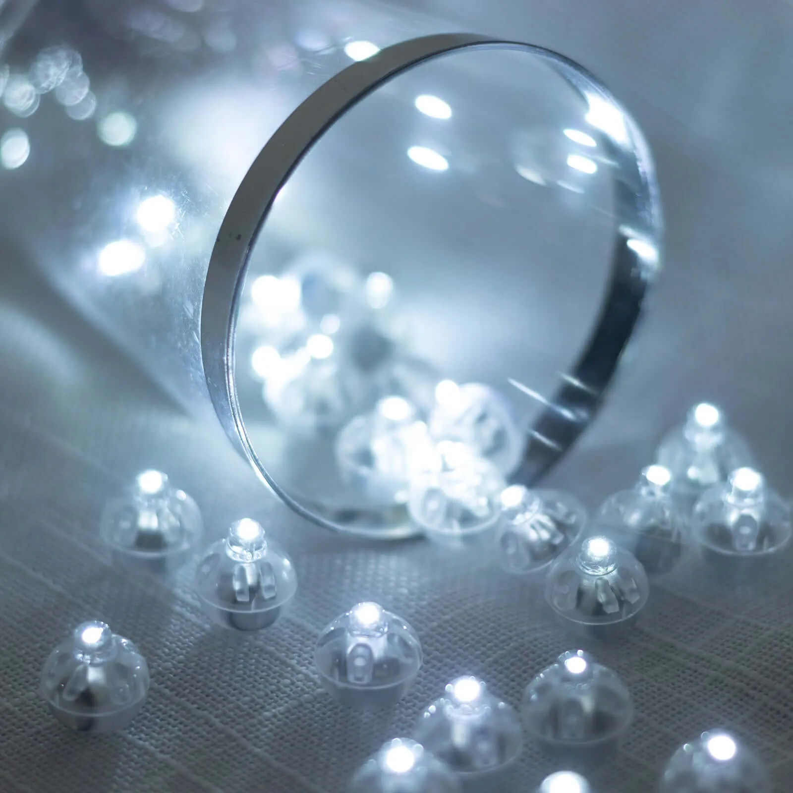 50-Pack LED Mini Balloon Lights Round White - Waterproof Battery Operated Balls 0.5"