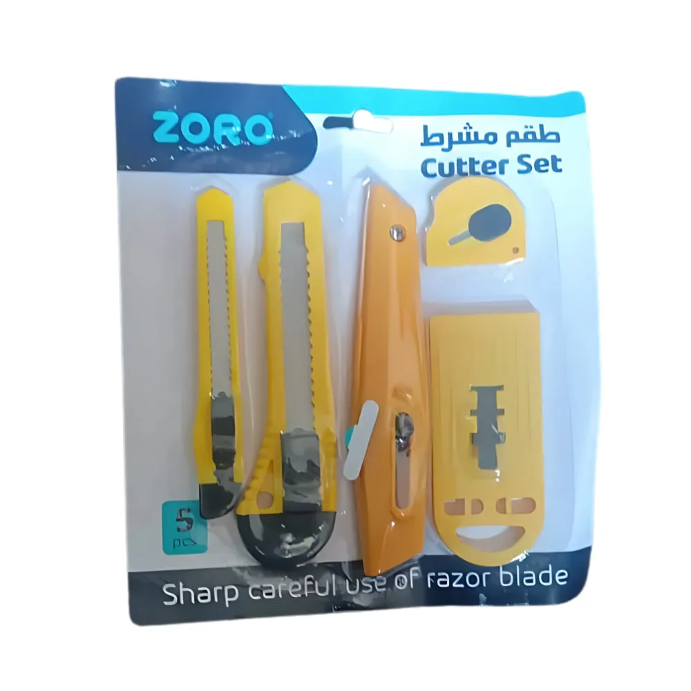 5pc Heavy-Duty Cutter Knife Set Razor Blade