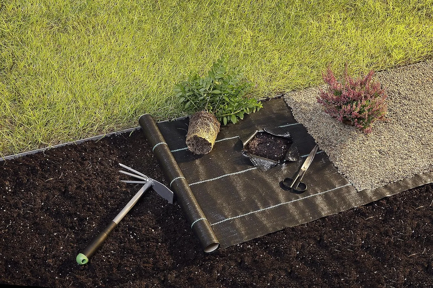 6 x 49 feet Sheet Woven Weed Control Fabric - Stabilized Black Heavy Duty Landscape Ground Cover Membrane