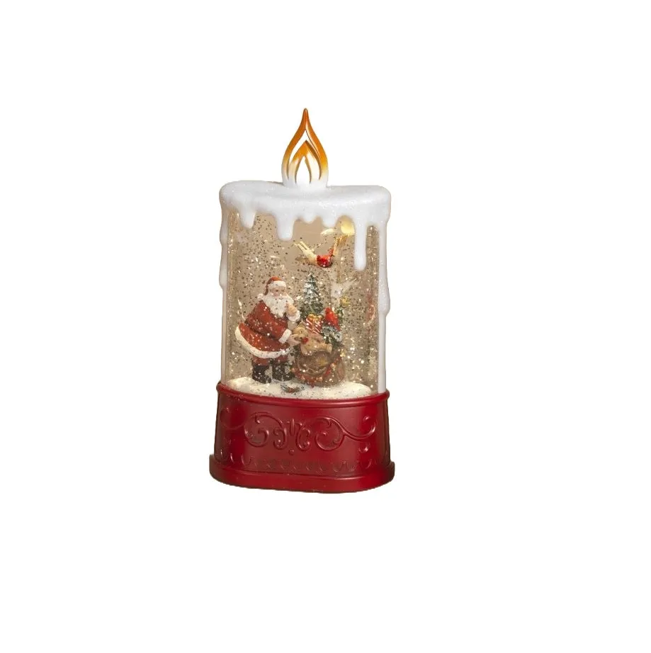 7.88" Battery-Operated Spinning Water Globe Candle Decoration