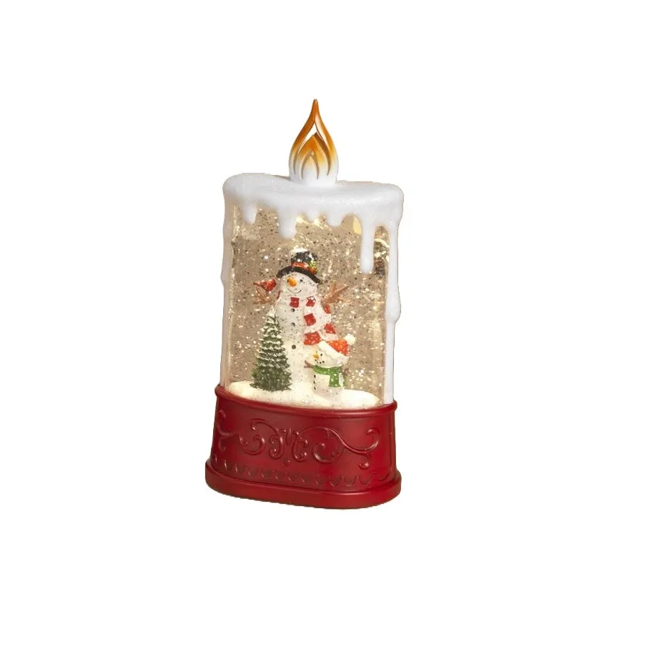 7.88" Battery-Operated Spinning Water Globe Candle Decoration