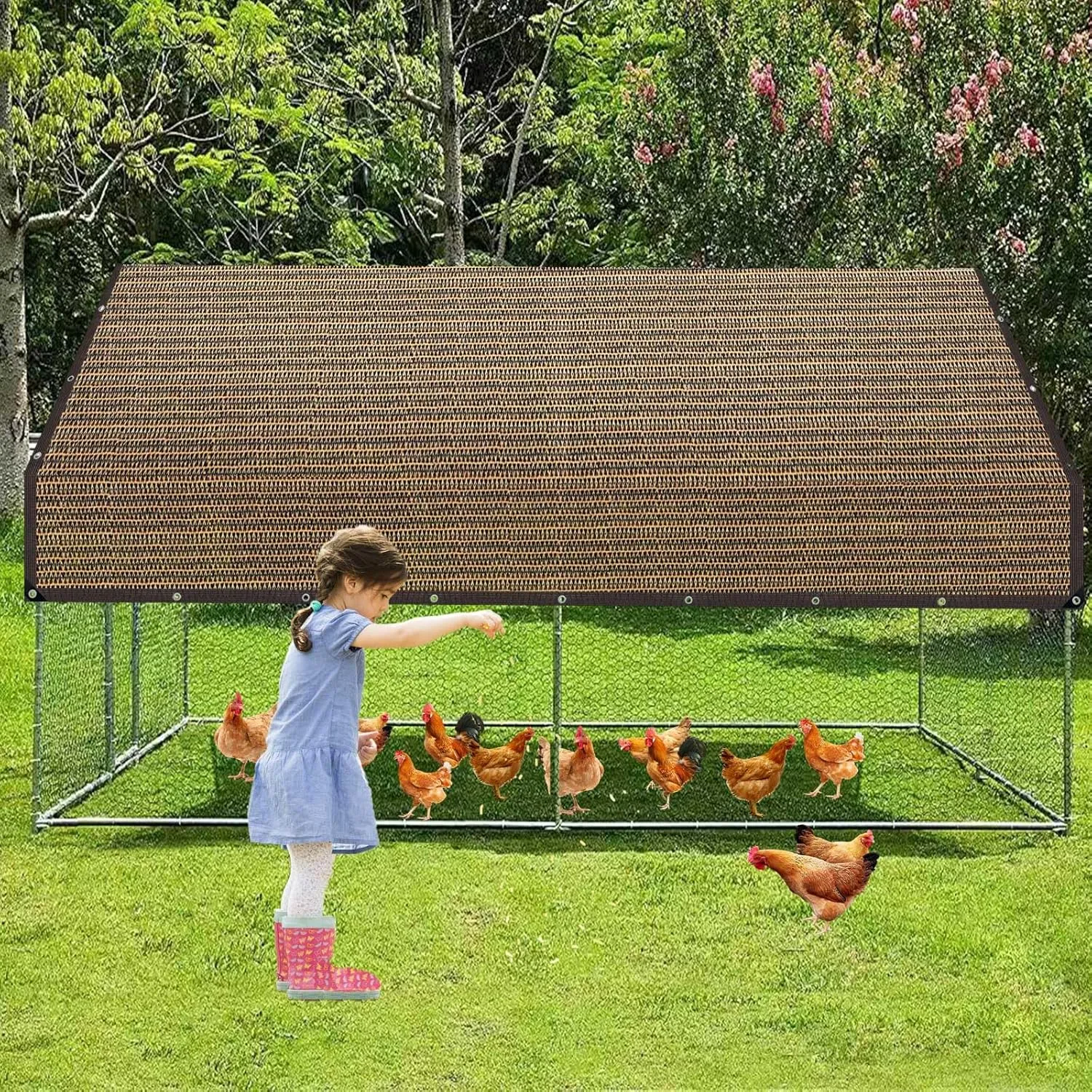 80% Shade Cloth -6x8FT Sunblock Net with Grommet,Lightweight and Durable UV Protection,Shade Cloth for Garden Patio Pergola Balcony Plants Greenhouse Dog Kennel Chicken Coop Outdoor