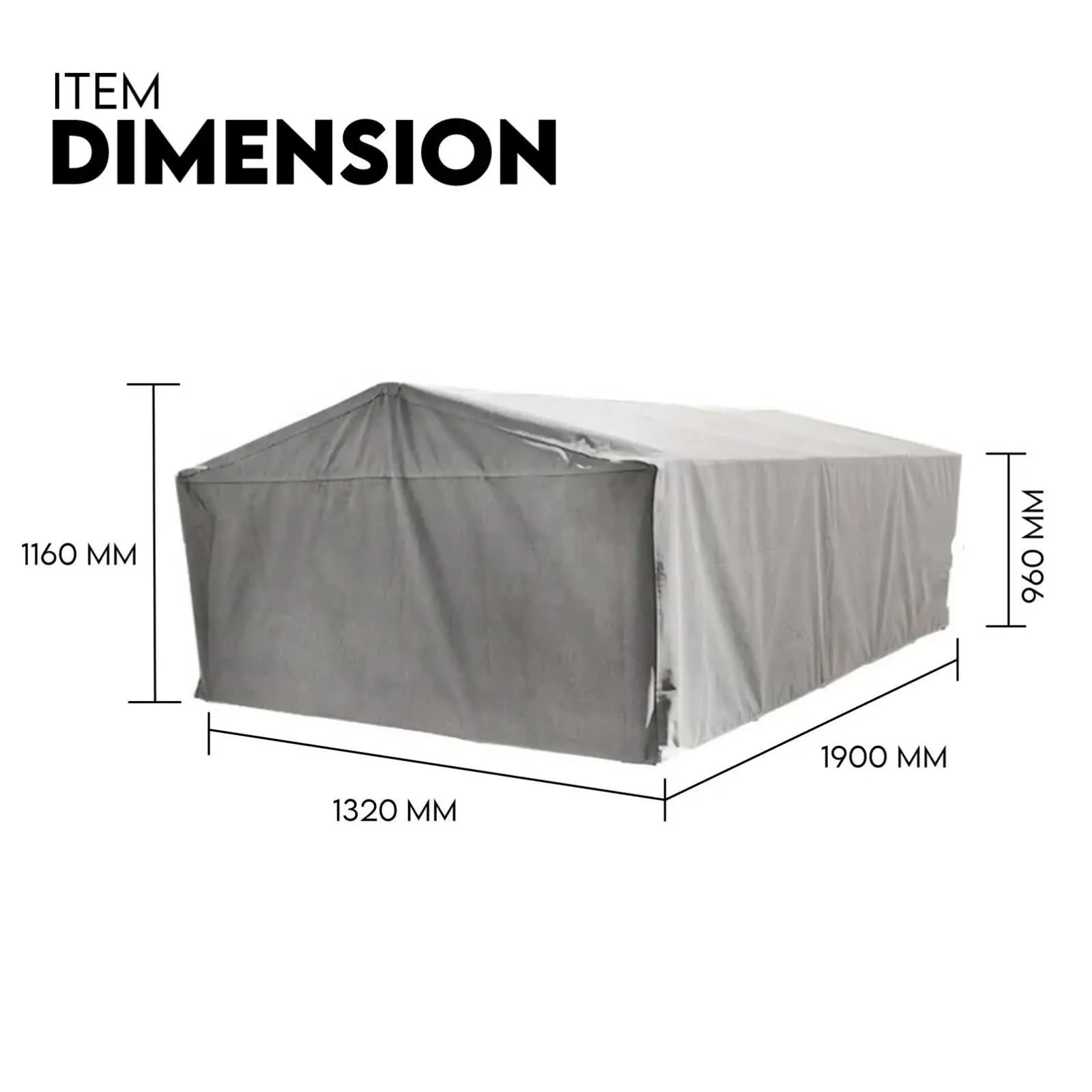 900mm Trailer Cage Canvas Tarp Cover for 6x4 High Quality Cage Universal 3 foot-ACT