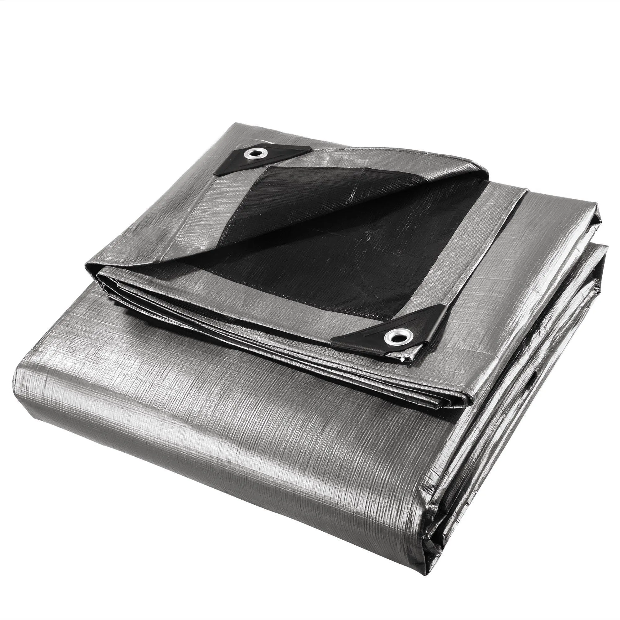 9x12ft Heavy Duty Poly Tarp/ Silver Black