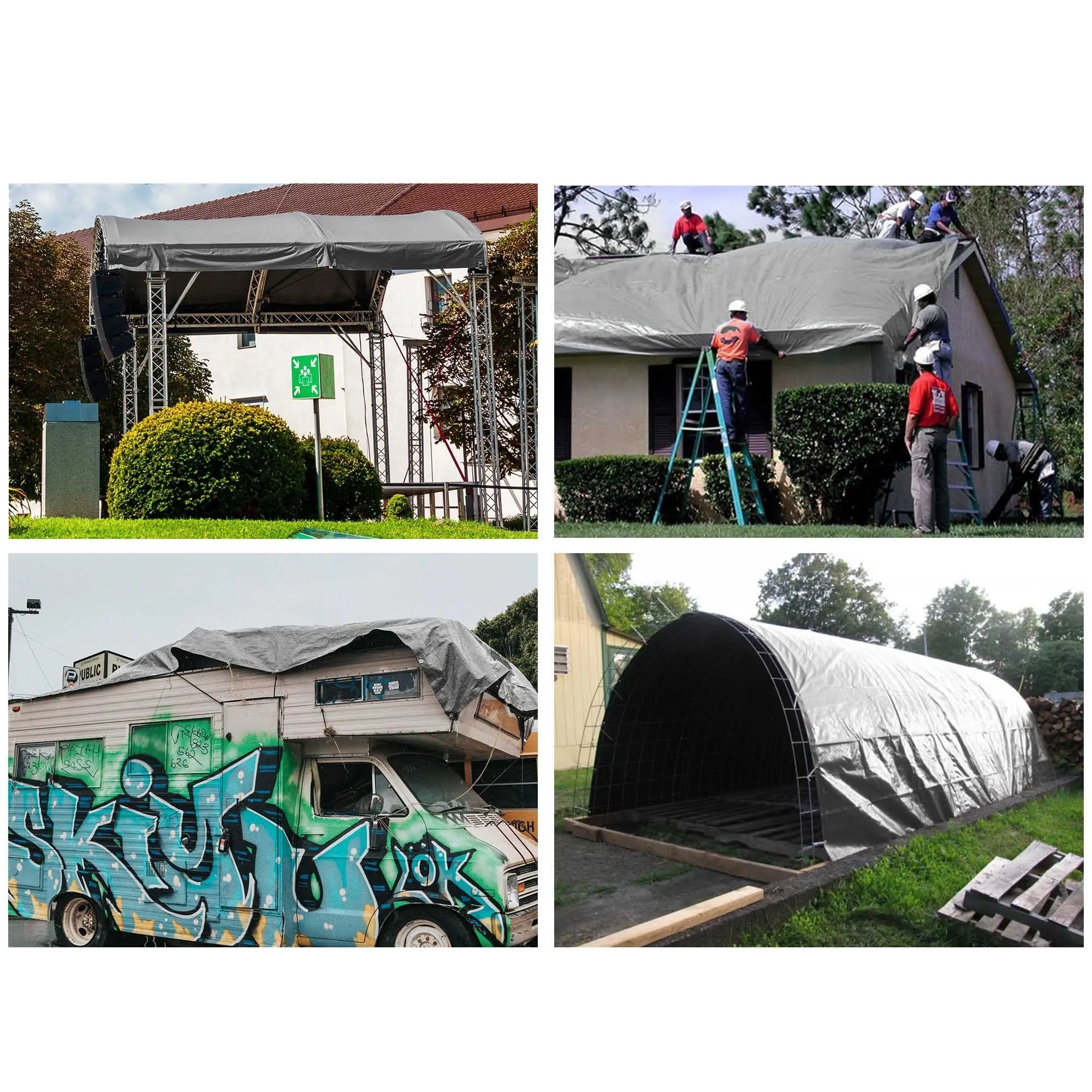9x12ft Heavy Duty Poly Tarp/ Silver Black