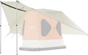 ACACIA Canopy 2-3 Person for Space Acacia Camping System, PU2000 Waterproof Camping Tarp for 4 Season Camping, UPF50  Sunproof Tent Tarp with 2 Telescoping Poles, Carry Bag, Almond