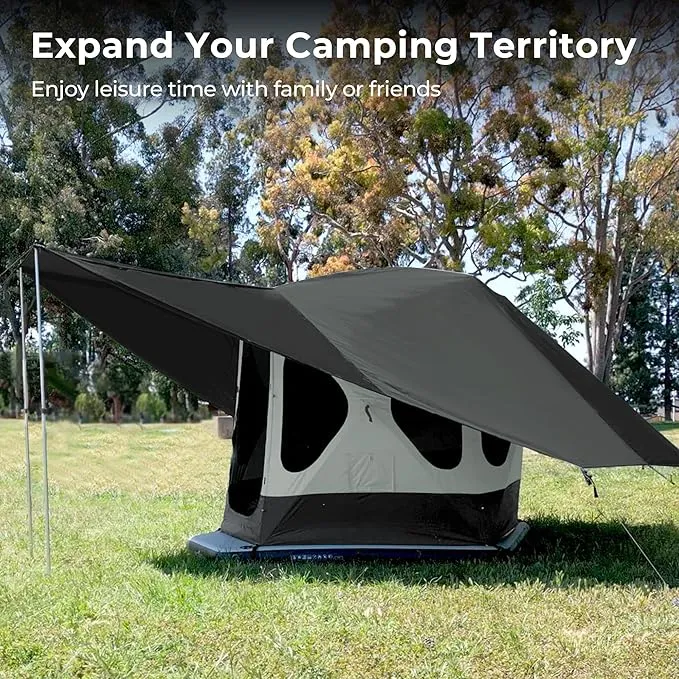 ACACIA Canopy 2-3 Person for Space Acacia Camping System, PU2000 Waterproof Camping Tarp for 4 Season Camping, UPF50  Sunproof Tent Tarp with 2 Telescoping Poles, Carry Bag, Moonstone