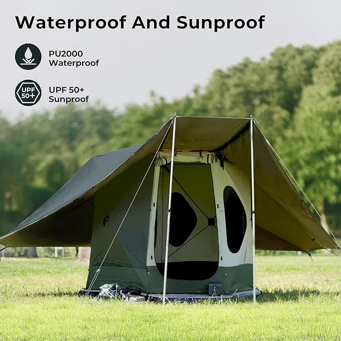ACACIA Canopy 2-3 Person for Space Acacia Camping System, PU2000 Waterproof Camping Tarp for 4 Season Camping, UPF50  Sunproof Tent Tarp with 2 Telescoping Poles, Carry Bag, Summer Night